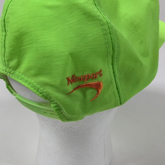 Vintage 90s Newport Cigarettes Neon Green Embroidered Snap Back Hat Cap - Picture 5 of 9